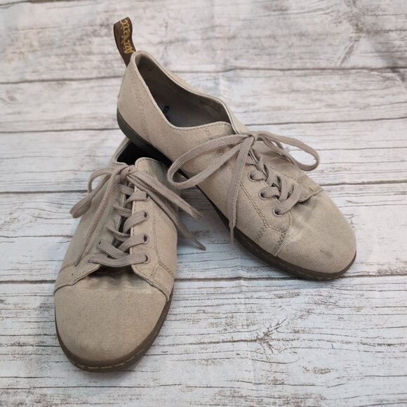Dr. Martens Lester Canvas Oxford Shoes Beige Low-Top Casual – Men’s 11 - Picture 1 of 10